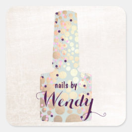 金ゴールドサークルボトルネイルサロンマニキュリスト スクエアシール