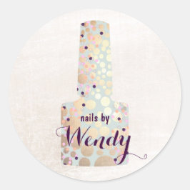 金ゴールドサークルボトルネイルサロンマニキュリスト ラウンドシール