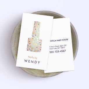 金ゴールドサークルボトルネイルサロンマニキュリスト 名刺