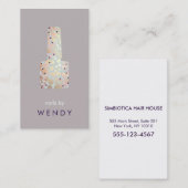 金ゴールドサークルボトル爪、 ネイルバーマニキュリスト 名刺 (正面/裏面)