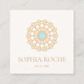 金ゴールドサークルマンダラロゴ美しいスキン気にスパ スクエア名刺 (正面)