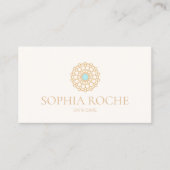 金ゴールドサークルマンダラロゴ美しいスキン気にスパ 名刺 (正面)