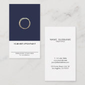 金ゴールドサークルミッドナイトブルーアポイントメント縦 名刺 (正面/裏面)