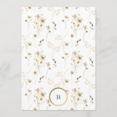 金ゴールドサークルモノグラム卵形乾燥野花 招待状 (裏面)