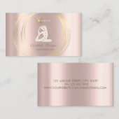 金ゴールドサークルヨガガールシルエットバラ金ゴールド 名刺 (正面/裏面)