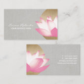金ゴールドサークルロータスフラワーフェイクリネンサロン&スパ 名刺 (正面/裏面)