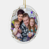 金ゴールドサークル家族写真クリスマス セラミックオーナメント (右)