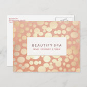 金ゴールドサークル模様ピンクサンゴ ポストカード (正面/裏面)