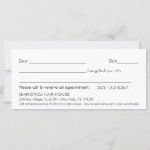 金ゴールドサークル紙吹雪サロンスパギフト券 (裏面)