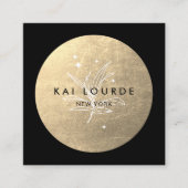 金ゴールドサークル葉プラントとスターズスクエア スクエア名刺 (正面)