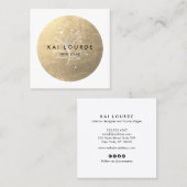 金ゴールドサークル葉プラントとスターズスクエア スクエア名刺 (正面/裏面)