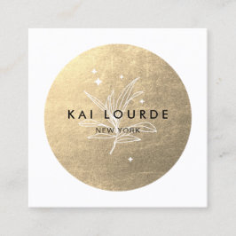 金ゴールドサークル葉プラントとスターズスクエア スクエア名刺