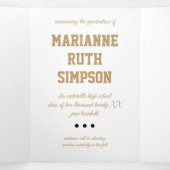 金ゴールドサークル5写真の卒業 三つ折り招待状 (内部中)