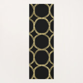 金ゴールドサークル&お洒落ブラックモダントレンディーシック ヨガマット (裏面)