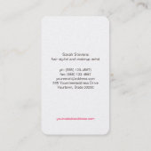 金ゴールドサークル&カラフル紙吹雪美しいサロンピンク 名刺 (裏面)