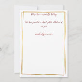 金ゴールドサークル&グリーンファミリーフォトクリスマスカード 招待状 (裏面)