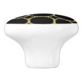 金ゴールドサークル&シックブラックモダントレンディーモダン セラミックノブ (側面)