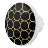 金ゴールドサークル&シックブラックモダントレンディーモダン セラミックノブ (右)