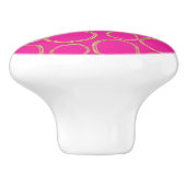 金ゴールドサークル&ホットピンクグラムモダンモダン セラミックノブ (側面)