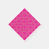 金ゴールドサークル&ホットピンクブライトはっきりしたモダントレンディー スタンダードカクテルナプキン (角)