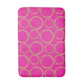 金ゴールドサークル&ホットピンクブライトはっきりしたモダントレンディー バスマット (正面縦)