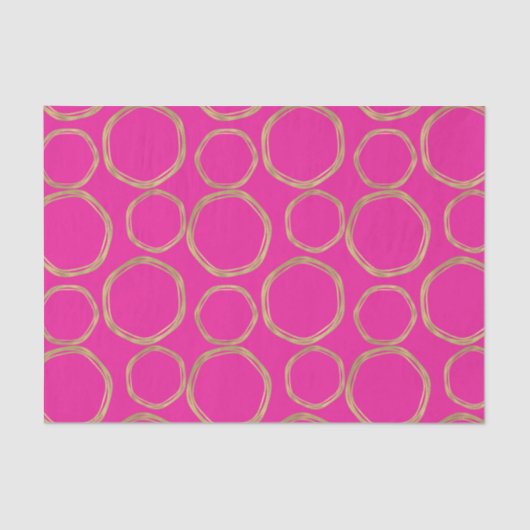 金ゴールドサークル&ホットピンクブライトはっきりしたモダントレンディー 薄葉紙 (正面)