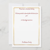 金ゴールドサークル&暖かい赤の家族の写真クリスマスカード 招待状 (裏面)