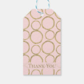 金ゴールドサークル&赤面ピンクモダントレンディーシック ギフトタグ (裏面)