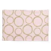 金ゴールドサークル&赤面ピンクモダントレンディー モダン 枕カバー (裏面)