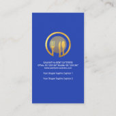 金ゴールドサービングディッシュカトラリーブライトブルーバトラー 名刺 (裏面)