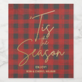 金ゴールドザシーズンレッドバッファロープレイド ワインラベル (シングルラベル)