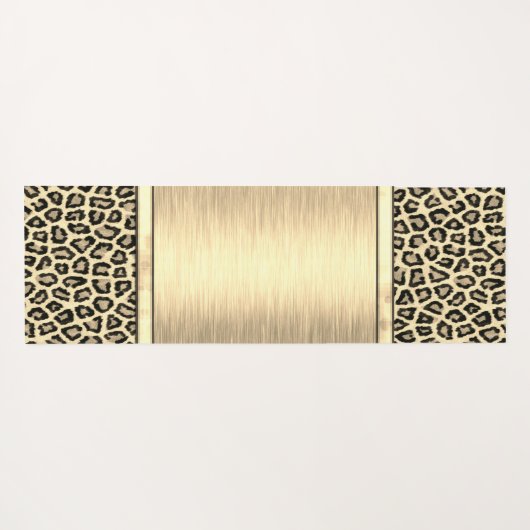 金ゴールドシアン金ゴールドヒョウ印刷 ヨガマット (裏面(横))