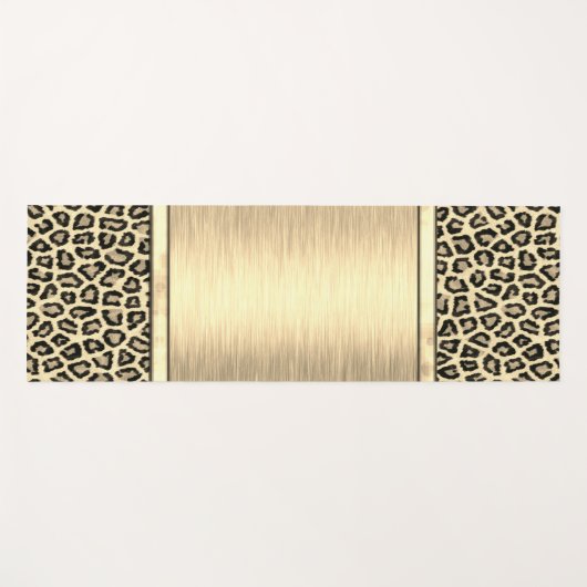 金ゴールドシアン金ゴールドヒョウ印刷 ヨガマット (正面(横))