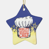 金ゴールドシェフハット世界最高のシェフのクリスマス セラミックオーナメント (左)