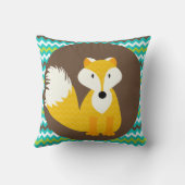 金ゴールドシェブロンキツネオンブラウン装飾用クッション クッション (裏面)