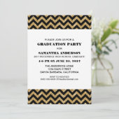 金ゴールドシェブロングリッター卒業パーティー招待状 招待状 (スタンド正面)