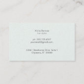 金ゴールドシェブロンパターンヘアサロングレーとブルー 名刺 (裏面)