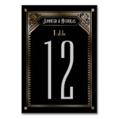 金ゴールドシェーフェイクドされたギャツビーアールデコテーブル番号 テーブルナンバー (正面)