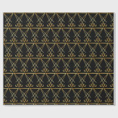 金ゴールドシギルのルシファー異教のサタンの贈り物 ラッピングペーパー (フラット)