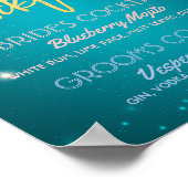 金ゴールドシグネチャーカクテルドリンク結婚メニューの装飾 ポスター (角)