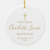 金ゴールドシグネチャーガールボーイバプティスマ《キリスト教》洗礼式や命名式 セラミックオーナメント (裏面)