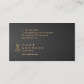 金ゴールドシザーズ美容師ブラックグラデーション割引 名刺 (裏面)