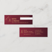 金ゴールドシザーズ美容師ワイングラデーション紹介 スキニー名刺 (正面/裏面)