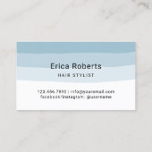 金ゴールドシザータイポグラフィブルーシェード美容師 名刺 (裏面)