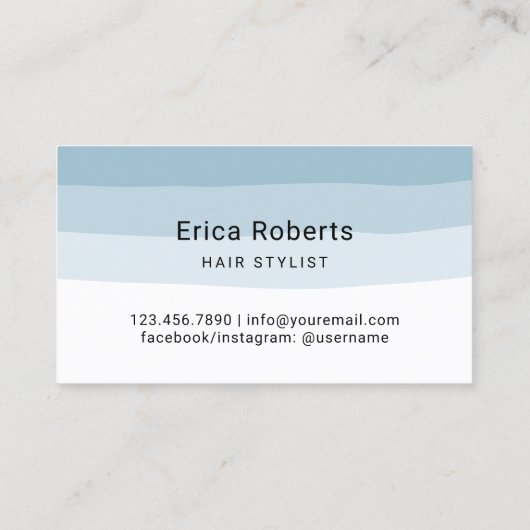 金ゴールドシザータイポグラフィブルーシェード美容師 名刺 (裏面)