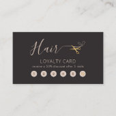 金ゴールドシザーダークグレーヘアスタイリスト美しいサロン ロイヤリティカード (正面)
