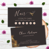 金ゴールドシザーダークグレーヘアスタイリスト美しいサロン ロイヤリティカード