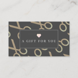 金ゴールドシザーパターンダークグレーギフト証明書 名刺