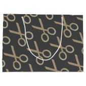 金ゴールドシザーパターンダークグレー ラージペーパーバッグ (裏面)