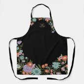 金ゴールドシザーフローラリース美容師ブラック エプロン (正面)